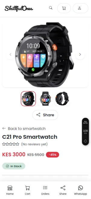 Order confirmation screen